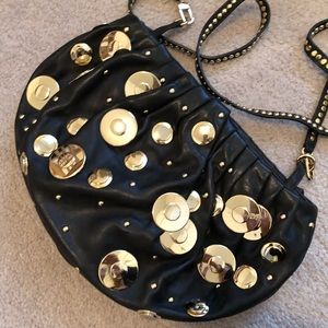 Diane Von Furstenburg Leather Gold Studded Bag